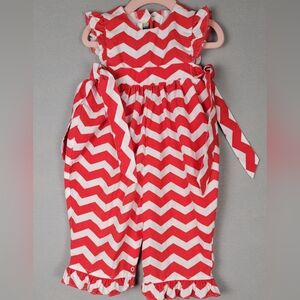 Stellybelly Chevron Print Side Ties One‎ Piece Romper 12M